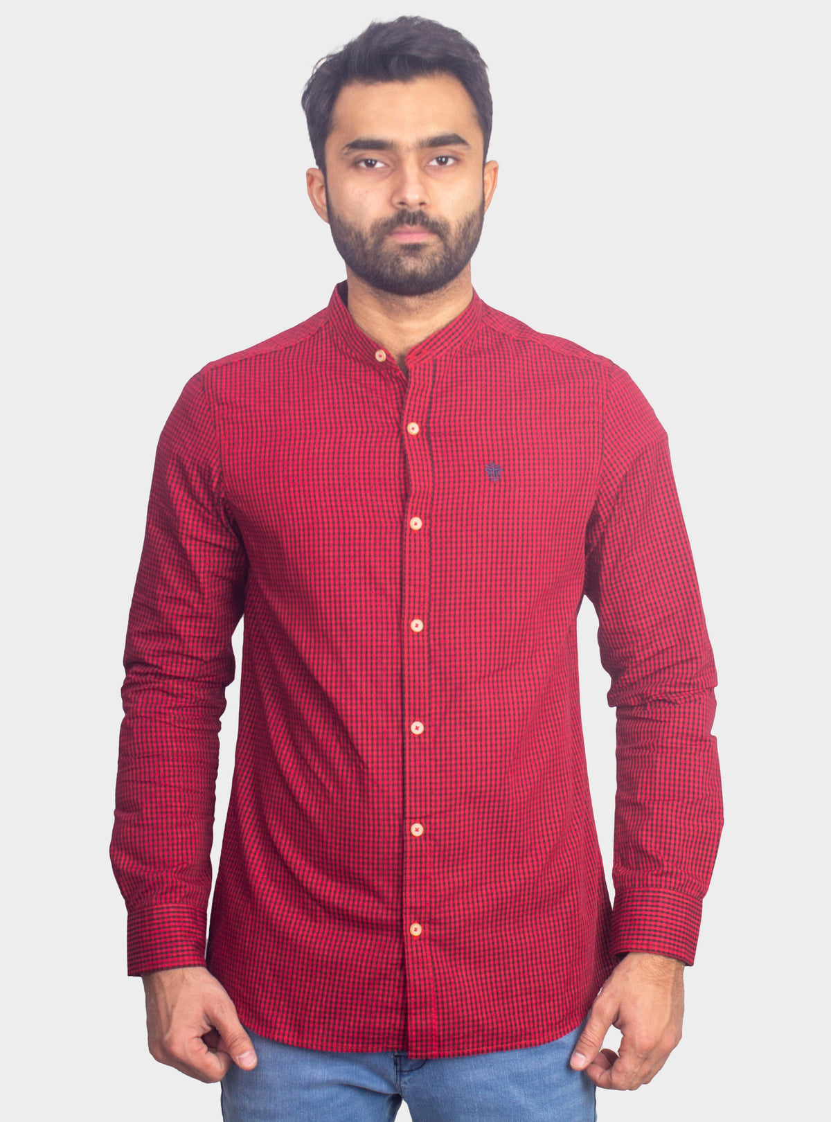 Checkered Casual Shirt - Shc-1443 B/Red Chk