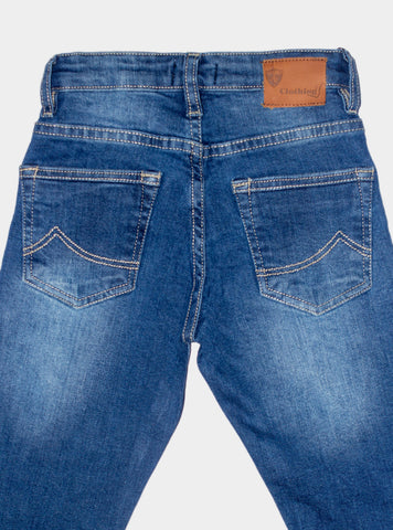 Straight Fit Authentic Wash Kid Jeans Bjp-0134 Blue