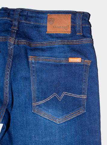 Straight Fit Authentic Wash Kid Jeans Bjp-0103 Blue