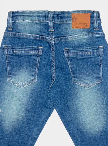 Straight Fit Authentic Wash Kid Jeans Bjp-0137 Blue