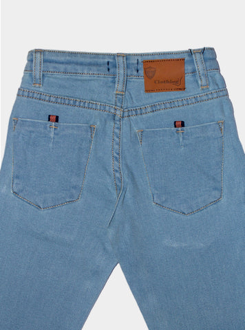 Straight Fit Authentic Wash Kid Jeans Bjp-0136 Ice-Blue