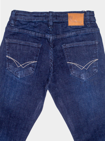 Straight Fit Authentic Wash Kid Jeans Bjp-0132 Navy