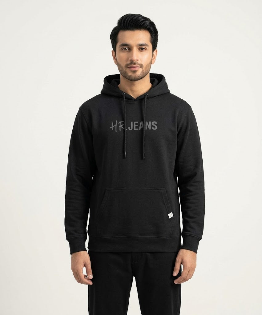 HR Clothing Men's Printed Hoodie - Black - Tsh-5990