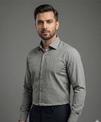 Men's Dress Shirt - Grey Stripe Dsh-0287