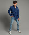 HR Clothing Men's Casual Textured Shirt - Blue