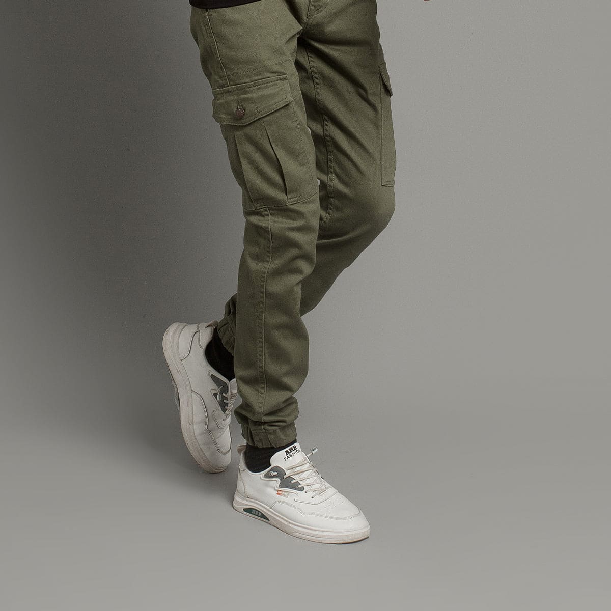 HR Clothing Men's Cargo Trousers - Green LWR-0486
