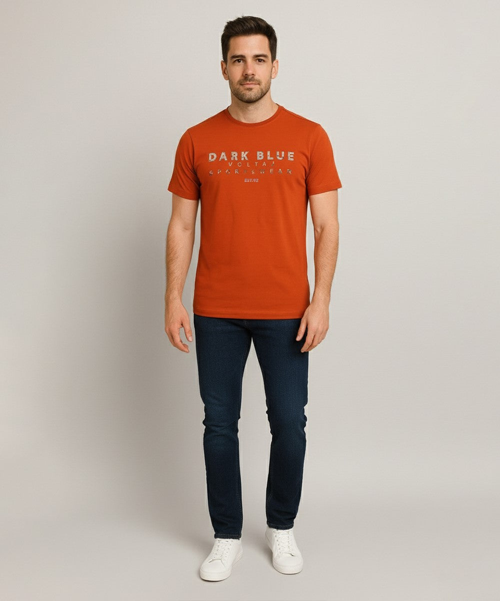 HR Clothing Men’s Printed T-Shirt – Mustard TSH-5879
