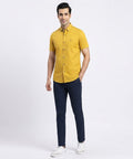 Men's Casual Yellow Half Sleves Shc-1846