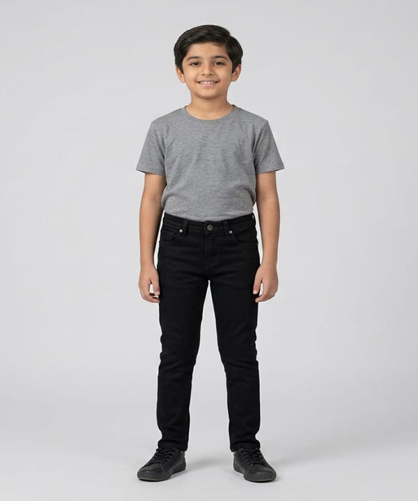 Boys Black Stretch Denim Jeans- Bjp-0267