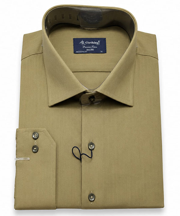 Men's Dress Shirt - L-Olive Dsh-0293