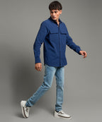 Men's Casual Textured Shirt - Blue Shc-1970