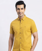 Men's Casual Yellow Half Sleves Shc-1846