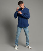 Men's Casual Textured Shirt - Blue Shc-1970