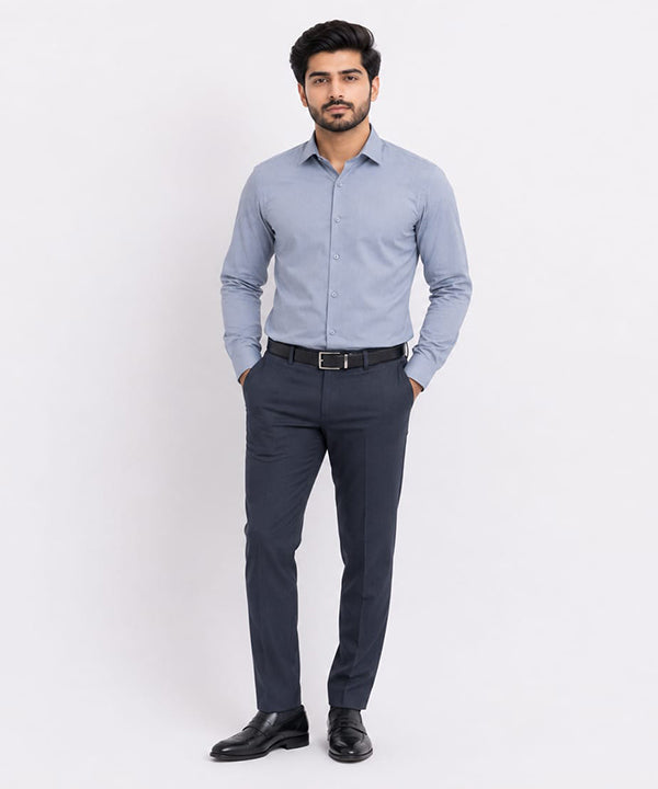 Men's Dress Shirt - Silver Blue Dsh-0293