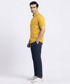 Men's Casual Yellow Half Sleves Shc-1846