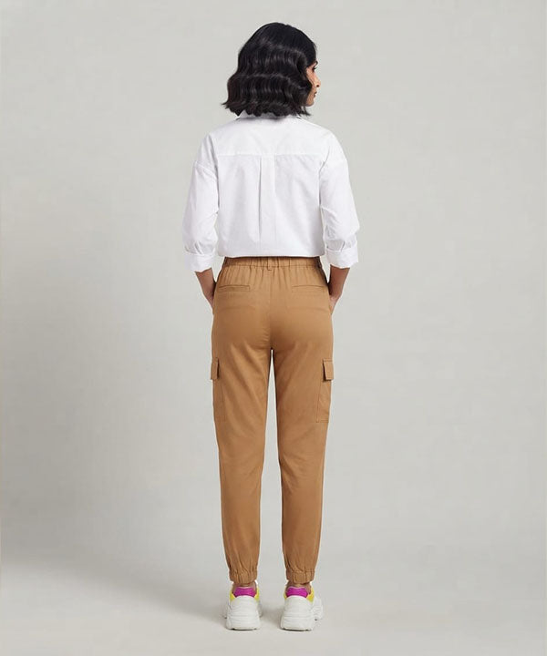 Women's Western  Brown Jogger Trousers LLW-0004