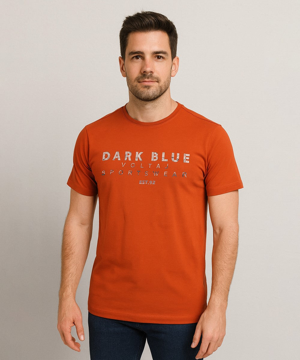 HR Clothing Men’s Printed T-Shirt – Mustard TSH-5879