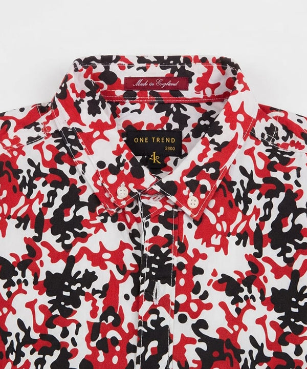 Men's Casual Printed Red Half Sleves Shc-1776 (H)
