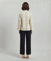 Women's Mock Neck Long Sleeve Floral Shirt White LT-0282