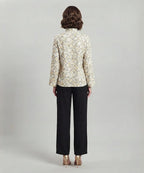 Women's Western Mock Neck Long Sleeve Floral Shirt White LT-0282