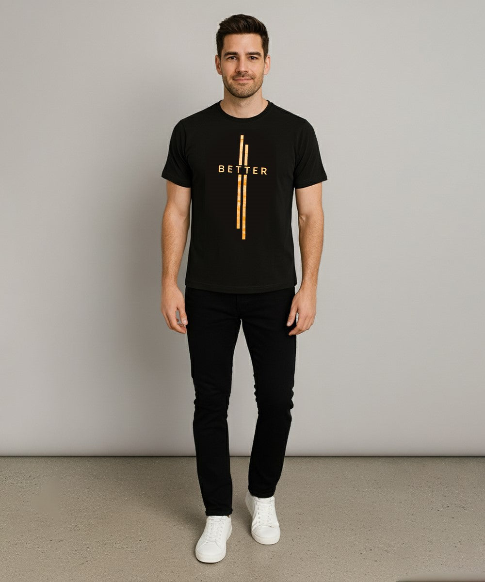 HR clothing Mens Printed T-Shirt - Black TSH-5685