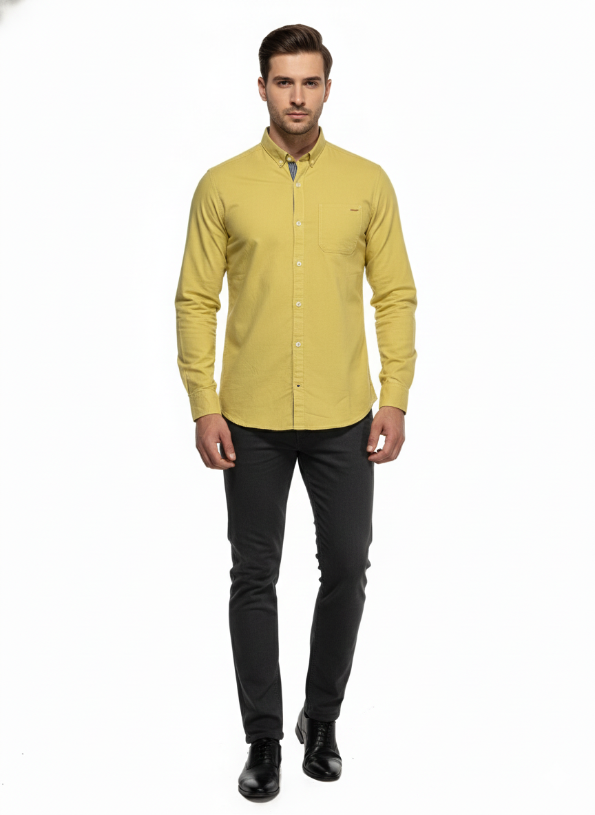 Men's Casual Shirt - Shc-1453 Yellow