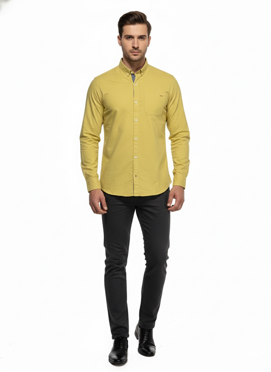 Men's Casual Shirt - Shc-1453 Yellow
