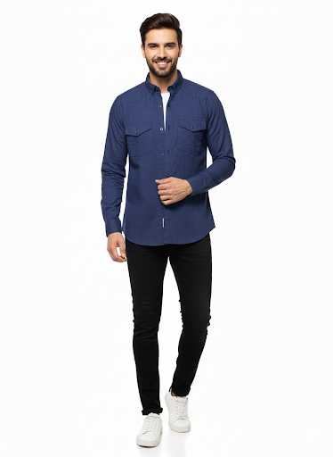Men's Casual Shirt - Shc-1579 Navy