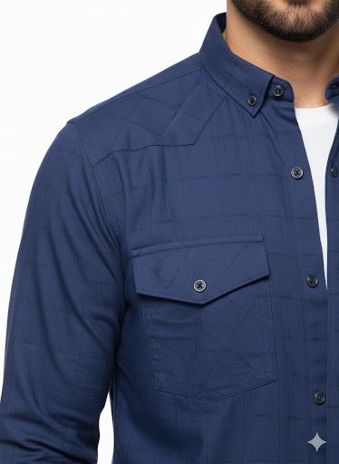 Men's Casual Shirt - Shc-1579 Navy