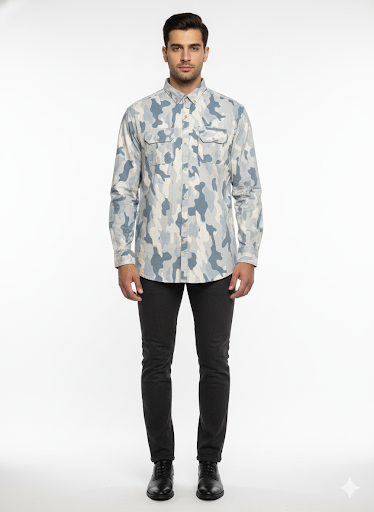 Men's Casual Shirt - Shc-1029 Camouflage C