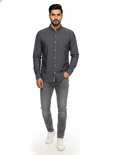 Men's Casual Shirt - Shc-1441 L-Purple