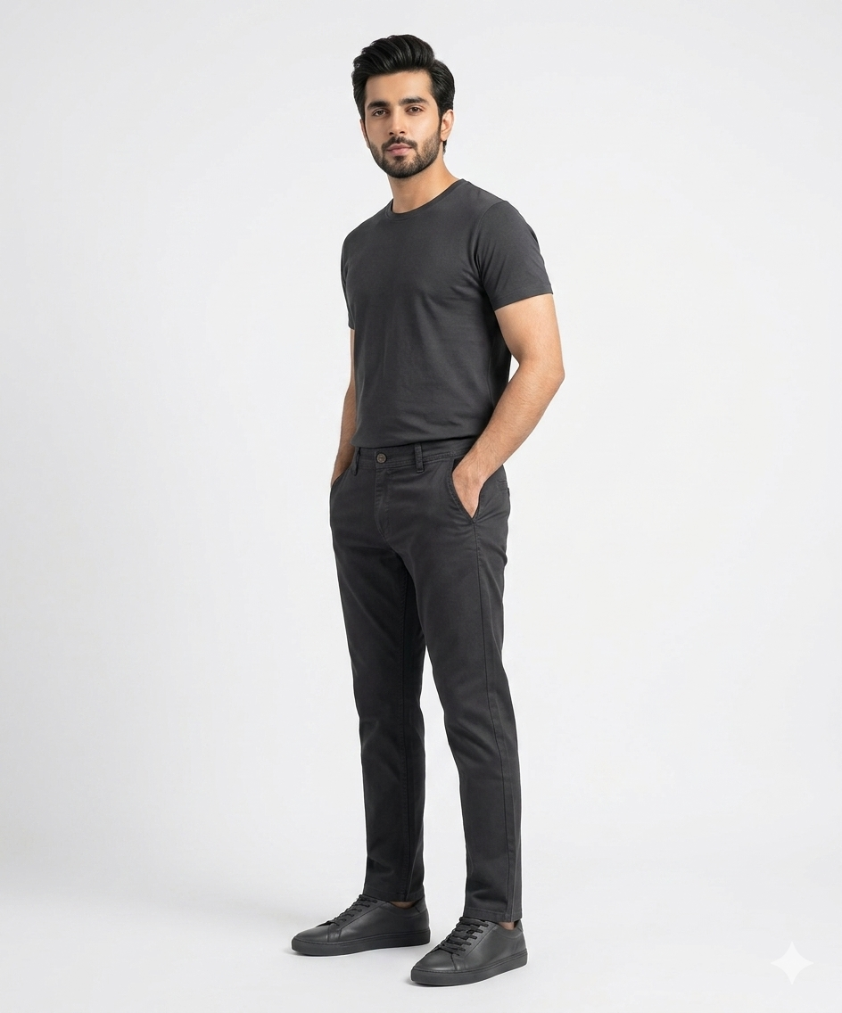Men's Chino Straight Fit- Black CP-0551