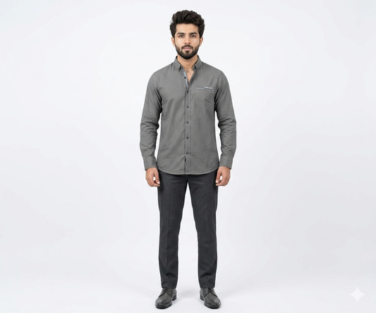 Men's Casual Shirt - Shc-1062 Dotted Grey
