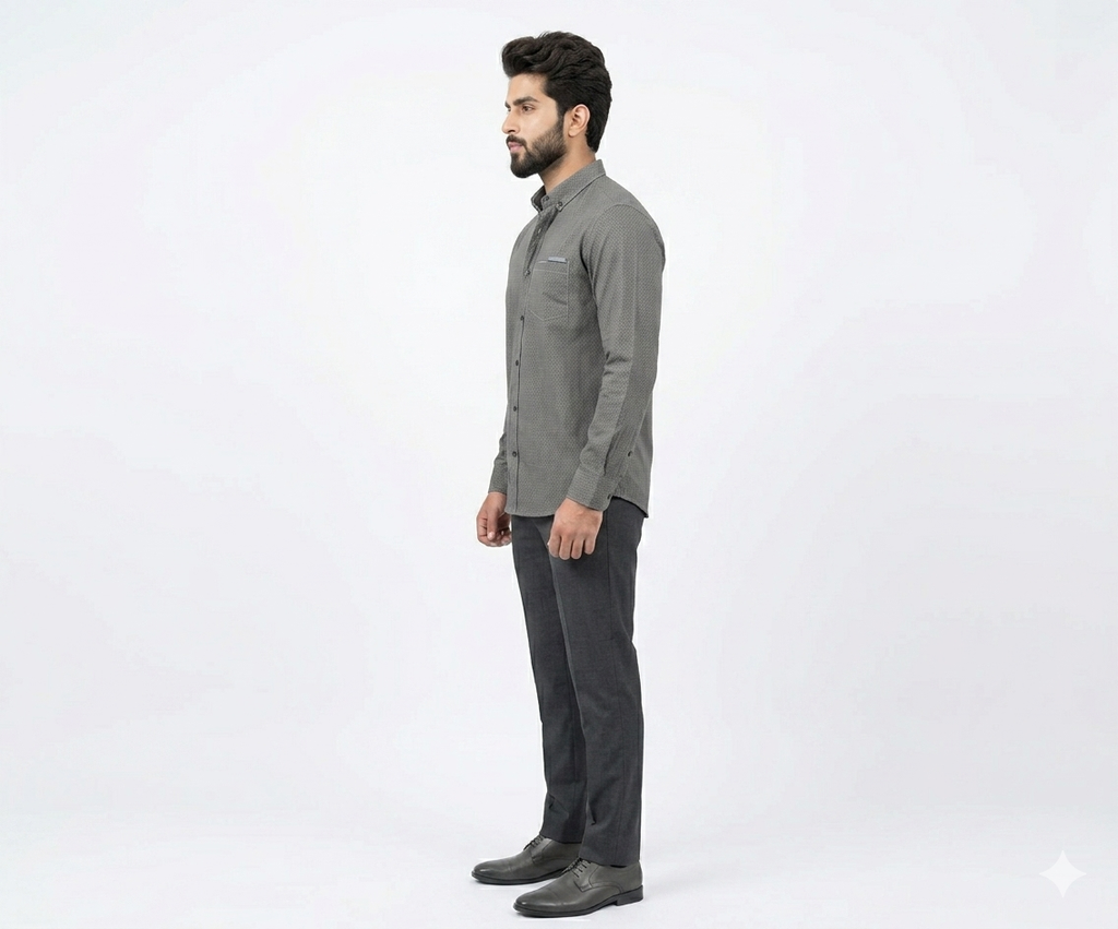 Men's Casual Shirt - Shc-1062 Dotted Grey