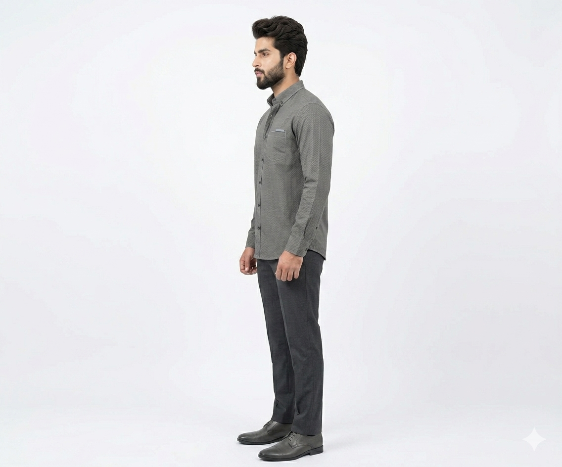 Men's Casual Shirt - Shc-1062 Dotted Grey