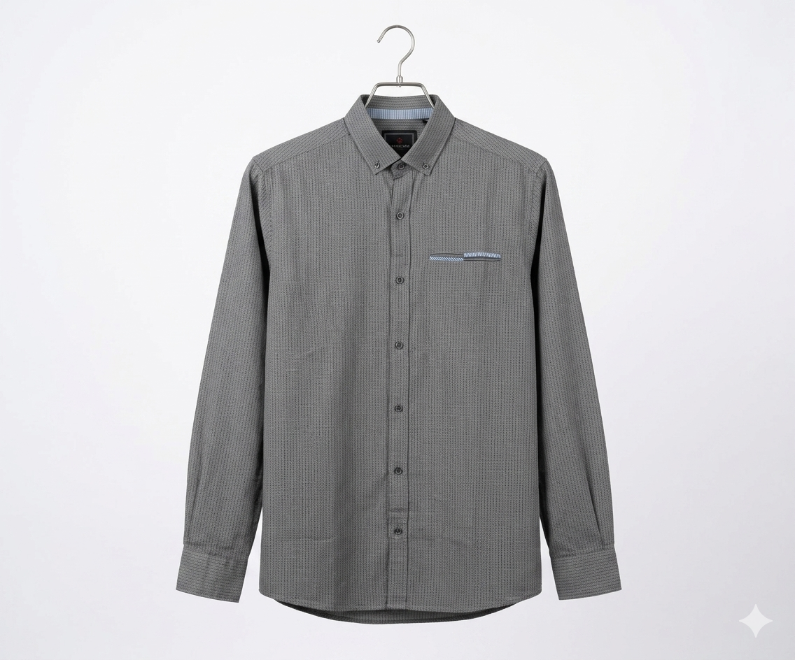 Men's Casual Shirt - Shc-1062 Dotted Grey