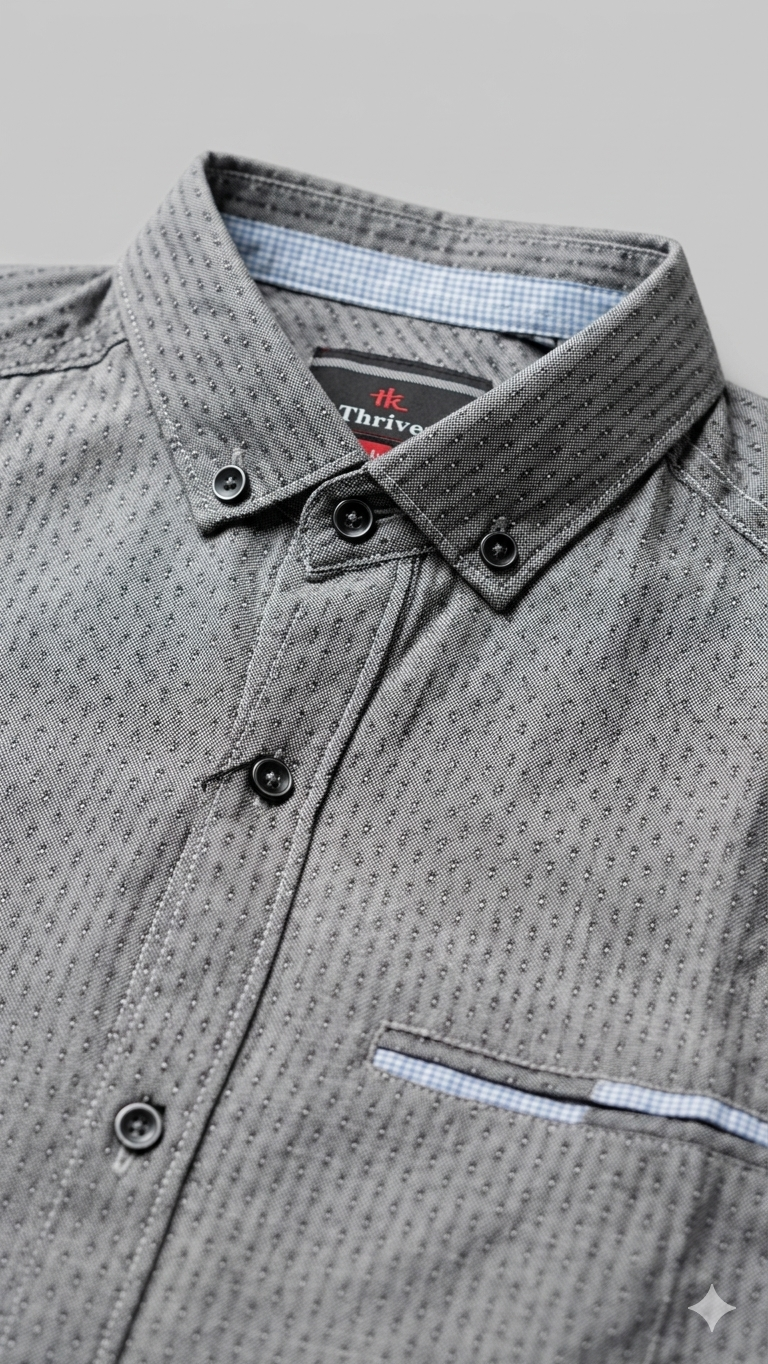 Men's Casual Shirt - Shc-1062 Dotted Grey