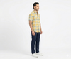 Men's Casual Yellow Chk Half Sleves Shc-1838 ORG