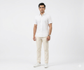 Men's Casual White Dotted Half Sleves Shc-2047 ORG