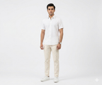 Men's Casual White Dotted Half Sleves Shc-2047 ORG