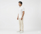 Men's Casual White Dotted Half Sleves Shc-2047 ORG