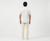 Men's Casual White Dotted Half Sleves Shc-2047 ORG