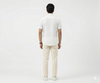 Men's Casual White Dotted Half Sleves Shc-2047 ORG