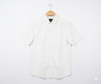 Men's Casual White Dotted Half Sleves Shc-2047 ORG