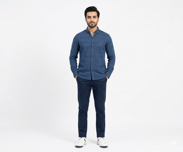 Men's Casual Shirt - Shc-1705 Texture Blue