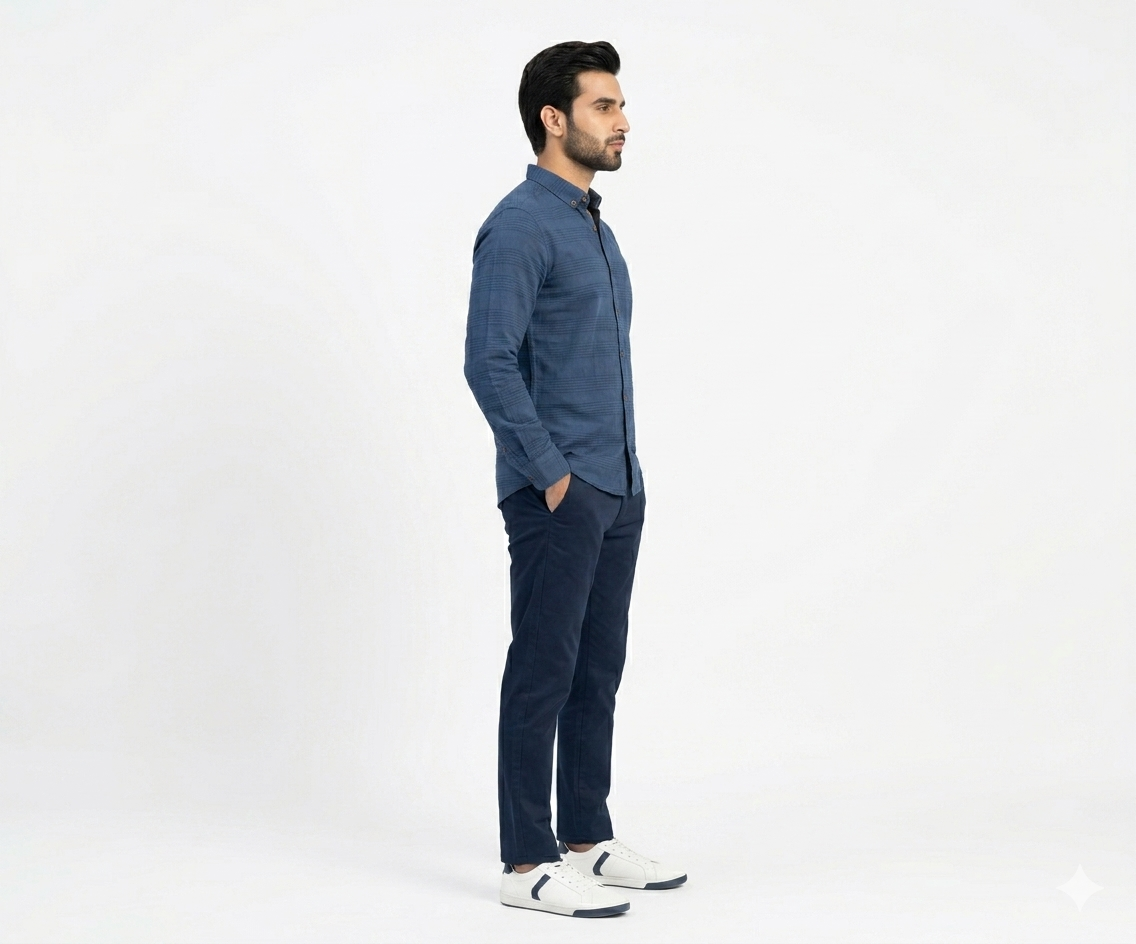 Men's Casual Shirt - Shc-1705 Texture Blue