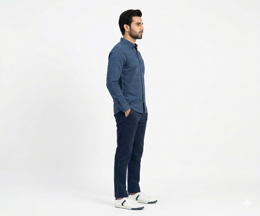 Men's Casual Shirt - Shc-1705 Texture Blue