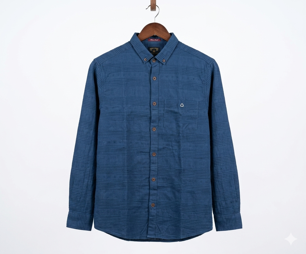 Men's Casual Shirt - Shc-1705 Texture Blue