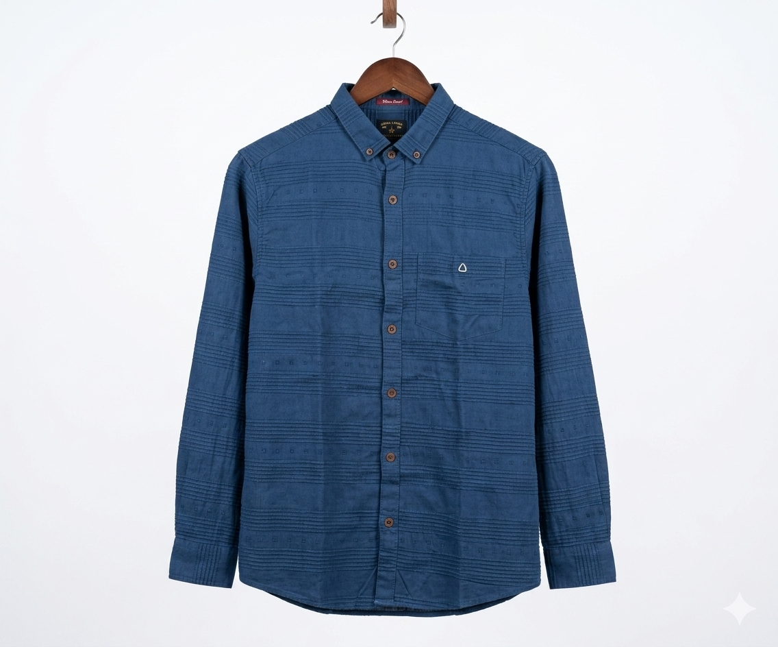 Men's Casual Shirt - Shc-1705 Texture Blue
