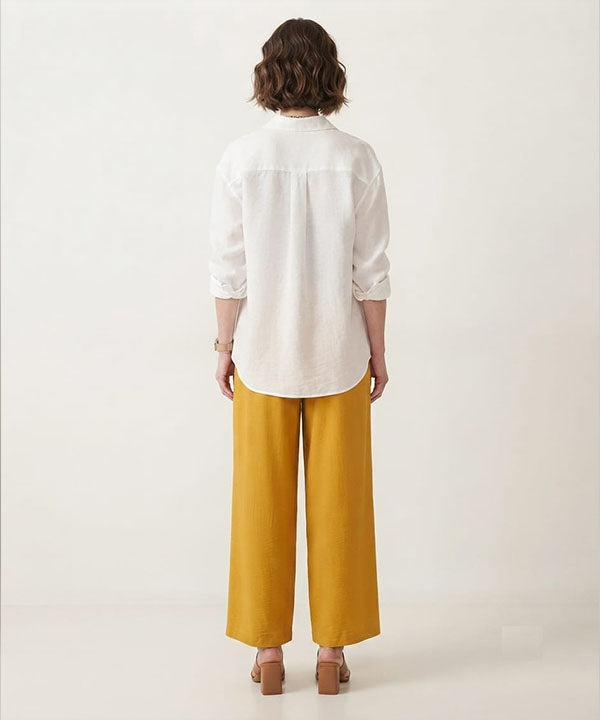 Women's Western  Casual Mustard Palazzo Trousers LPZ-0061